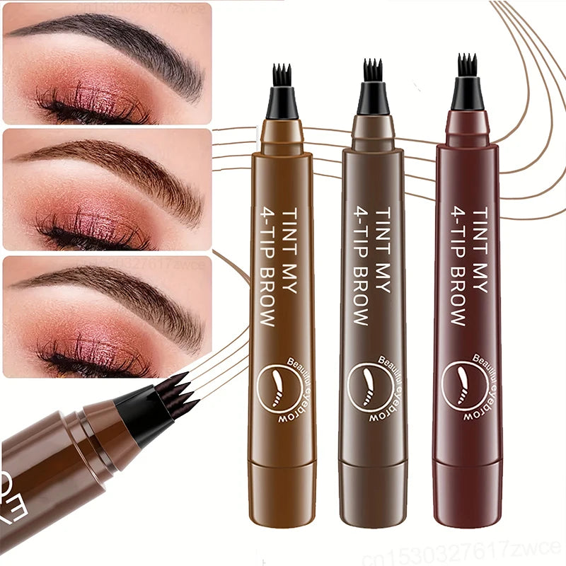 5 Colors Microblading Eyebrow Pen Waterproof Liquid Eyebrow Pencil Long Lasting Eyebrow Pen 4 Oints Eyebrow Pen Cosmetics