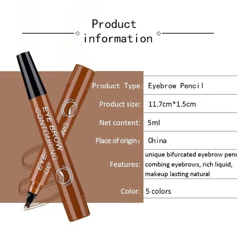 5 Colors Microblading Eyebrow Pen Waterproof Liquid Eyebrow Pencil Long Lasting Eyebrow Pen 4 Oints Eyebrow Pen Cosmetics