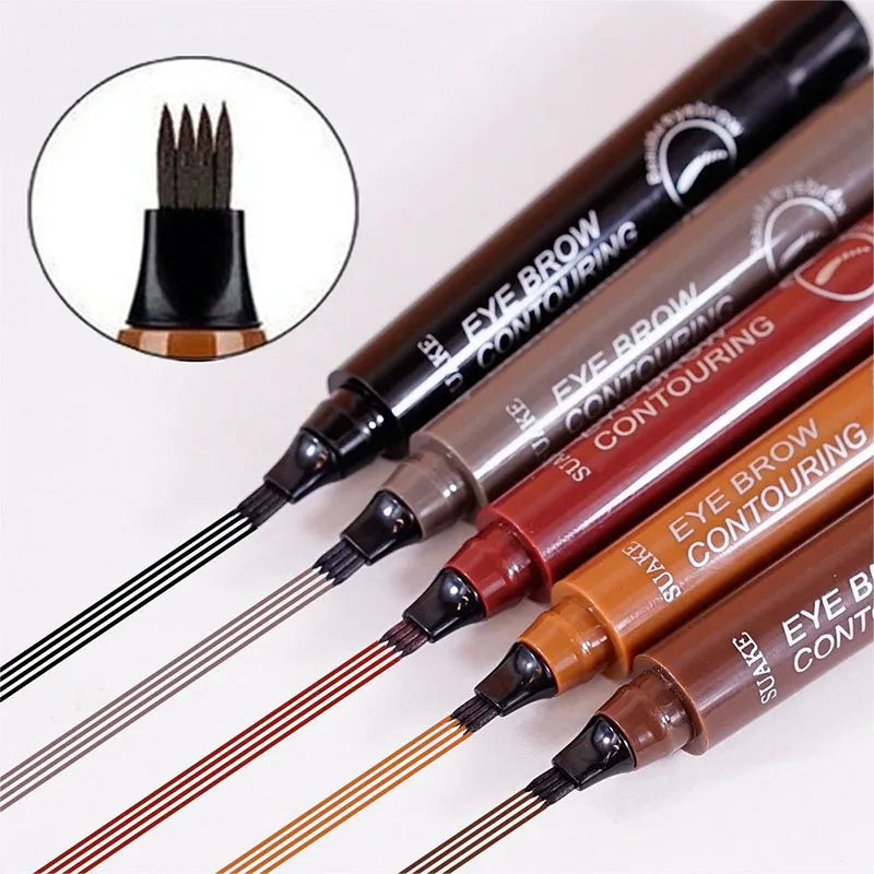 5 Colors Microblading Eyebrow Pen Waterproof Liquid Eyebrow Pencil Long Lasting Eyebrow Pen 4 Oints Eyebrow Pen Cosmetics